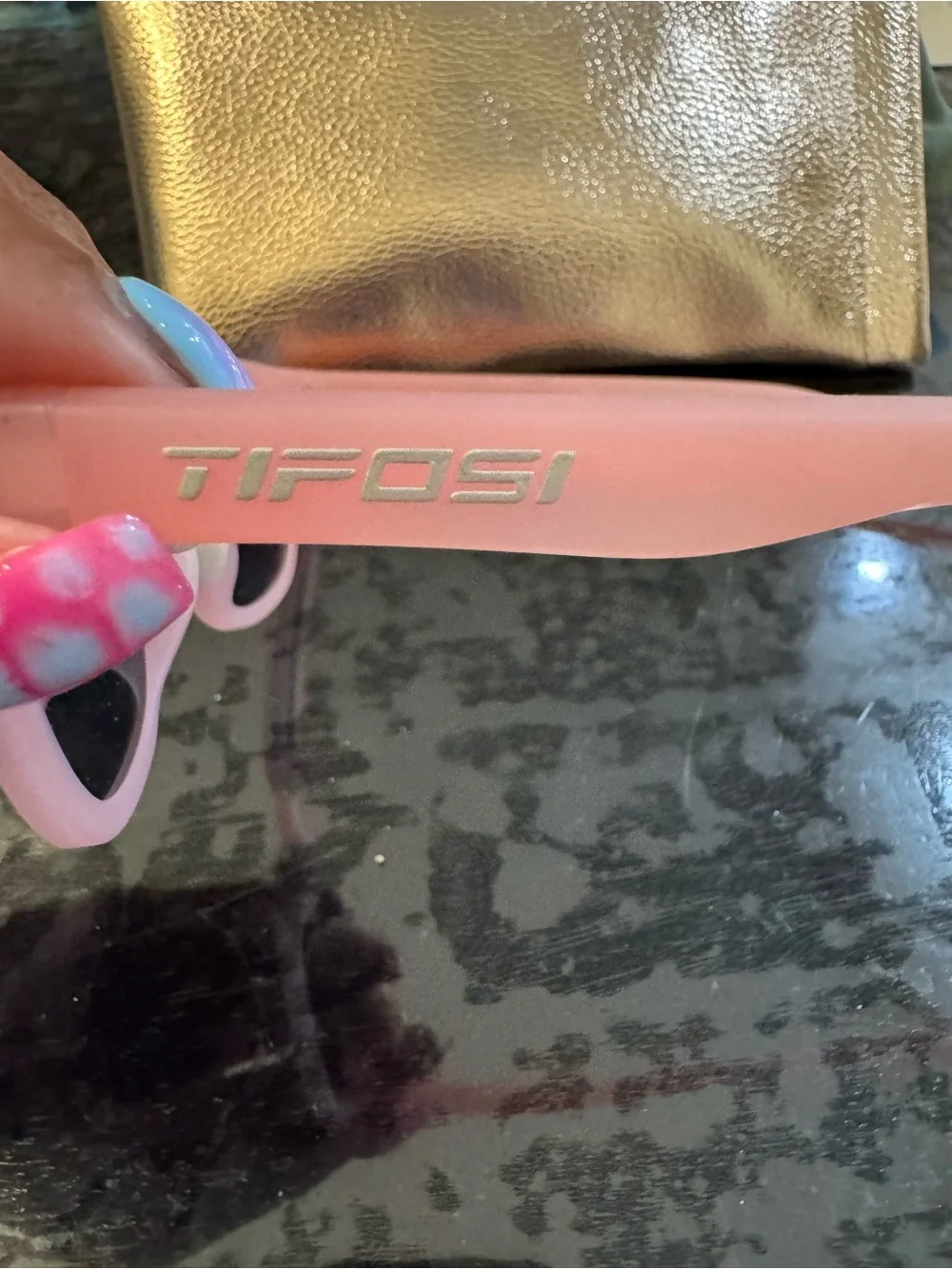 Tifosi Pink Sunglasses with Blue Mirrored Lenses